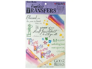 Bulk Buys CN769 - Inspirational God Bless Rub-On Transfer Sheet for Crafts