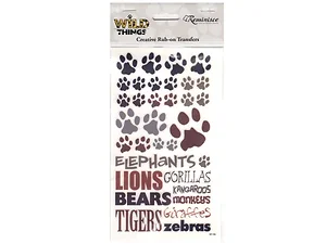 Bulk Buys CN256 - Wild Things Icon Animal-Themed Rub-on Transfers