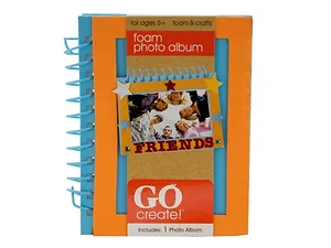 Bulk Buys CH111 - Light Blue Foam Photo Album with Orange Frame