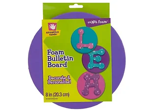 Bulk Buys CH144 - Assorted Color Round Foam Bulletin Board - 8" Diameter