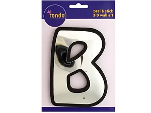 Bulk Buys CH163 - 3D Letter B Mirror Wall Art - Peel & Stick Decor