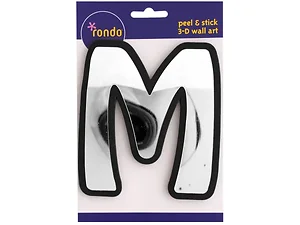Bulk Buys CH174 - Letter M Peel & Stick Mirror Wall Decor