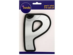 Bulk Buys CH177 - 3D Letter P Mirror Wall Decor - Peel & Stick Art
