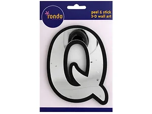 Bulk Buys CH178 - 3D Letter Q Mirror Wall Decor - Peel & Stick