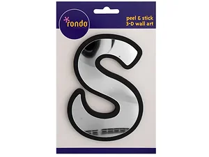 Bulk Buys CH180 - Letter S Peel & Stick Mirror Wall Decor