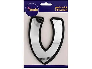 Bulk Buys CH183 - 3D Letter V Peel & Stick Mirror Wall Decor