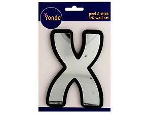 Bulk Buys CH185 - 3D Letter X Mirror Wall Decor for Stylish Interiors