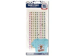 Bulk Buys CH197 - Rainbow Iron-On Rhinestones for Crafting and Apparel