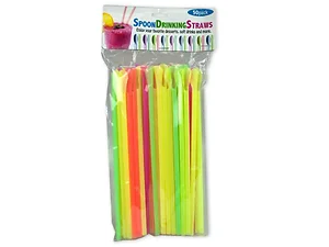 Bulk Buys HX002 - Spoon Drinking Straws
