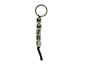 Bulk Buys JJ475 - Inspirational WWJD Square Bead Keychain