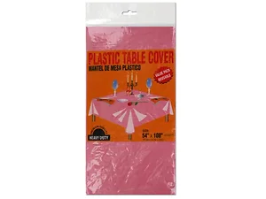 Bulk Buys HZ036 - Durable Pink Plastic Tablecloth for Parties and Events