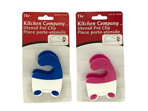 Bulk Buys HZ027 - Silicone Utensil Pot Clips - 2 Pack for Convenient Cooking