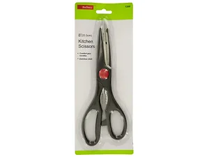 Bulk Buys HZ040 - 8-Inch Stainless Steel Kitchen Scissors with Comfort Grip