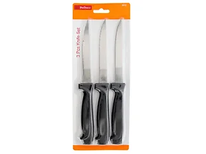 Bulk Buys HZ058 - 3-Piece Stainless Steel Kitchen Utility Knife Set