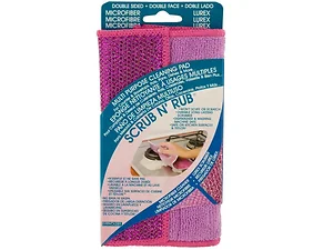 Bulk Buys HW898 - Double-Sided Microfiber Cleaning Pad with Scrubber