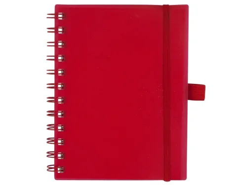 Bulk Buys HW922 - Compact Red Organizer Notebook with Pockets and Elastic Band