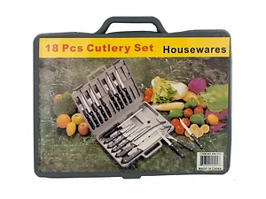 Bulk Buys HW935 - 18-Piece Cutlery Set with Portable Carrying Case