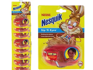 Bulk Buys HW972 - Nesquik Fun Straw Glasses Clip Strip - 12 Pack