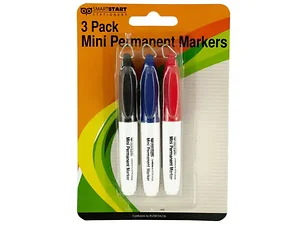 Bulk Buys HX301 - Travel-Friendly Mini Permanent Markers Set - 3 Colors