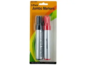 Bulk Buys HX308 - Large Chisel Tip Permanent Markers - 2 Pack