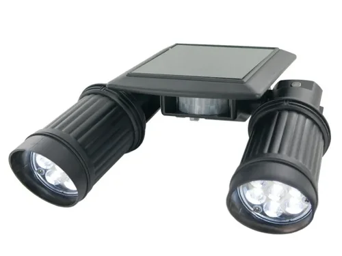 Bulk Buys HX429 - Solar Powered Motion Sensor Twin Spot Security Light