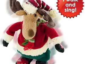 Bulk Buys HX439 - Singing Plush Moose Doll with Walking Feature