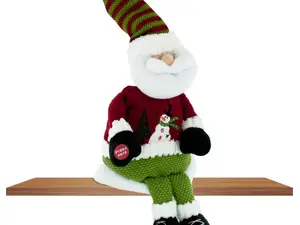 Bulk Buys HX440 - Interactive Singing Plush Santa Shelf Sitter Toy