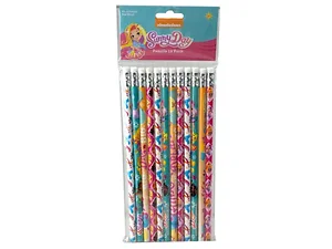 Bulk Buys JE212 - Sunny Day 12-Pack Character Pencils for Kids