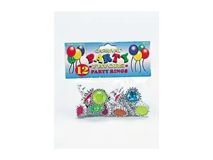 Carnival Party Favors PB019 - Vibrant Gemstone Party Favor Rings - Set of 12