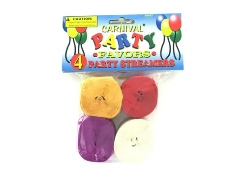 Carnival Party Favors PB027 - Vibrant Party Streamer Roll Set - 4 Color Variety