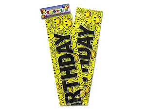 Carnival Party Favors PB101 - Smiley Faces Birthday Celebration Banner