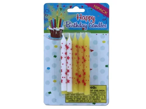 Bulk Buys PB122 - Starry Delight Birthday Candle Set - 10 Pack