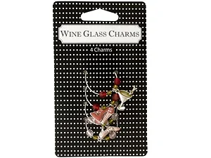 Bulk Buys PA765 - Elegant Martini Glass Charms with Multi-Colored Beads