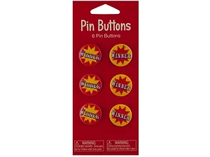 Bulk Buys PA785 - Big Top Winner Carnival Buttons - 6 Pack Party Favors