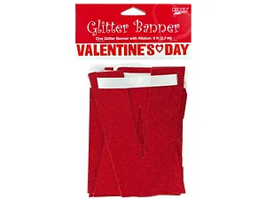 Bulk Buys PA794 - Festive 9 Ft Valentine's Day Glitter Banner Decoration