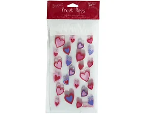 Bulk Buys PA911 - Colorful Hearts Zipper Treat Bags - 12 Count