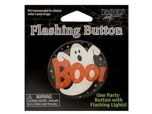 Bulk Buys PA926 - Flashing Halloween Boo Party Button with Lights