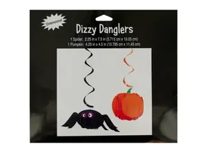 Bulk Buys PA948 - Halloween Spider & Pumpkin Hanging Decorations