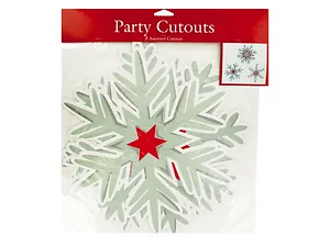 Bulk Buys PA980 - Festive Nordic Snowflakes Cutouts for Holiday Decor