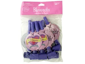 Bulk Buys PA986 - Glittery Princess Party Blowouts - 8 Count