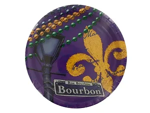 Bulk Buys PB446 - Mardi Gras Bourbon Street Party Plates - 8 Count