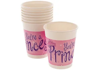 Bulk Buys PB456 - Sparkly Princess Party Hot/Cold Cups Set - 8 Count