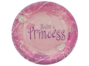 Bulk Buys PB465 - Sparkly Princess Cocktail Plates - 8 Piece Set