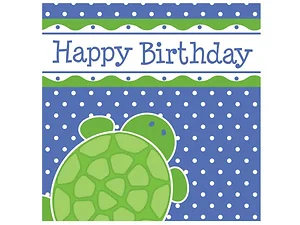 Bulk Buys PB486 - Aquatic Charm Birthday Turtle Napkins Set - 16 Count