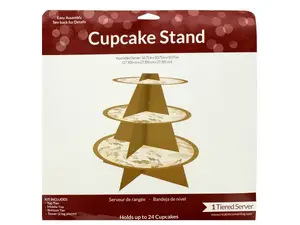Bulk Buys PB499 - Elegant Autumn Leaves Three-Tiered Cupcake Stand