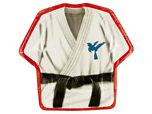 Bulk Buys PB305 - Black Belt Birthday Shirt Shaped Party Plates Set