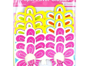 Bulk Buys PB306 - Vibrant Floral Party Glasses - 6 Pairs for Celebrations
