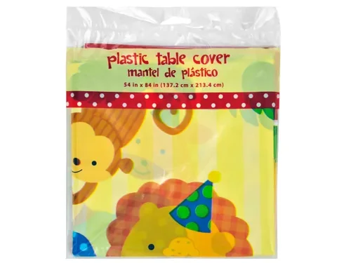 Bulk Buys PB313 - Colorful Zoo Jungle Party Table Cover