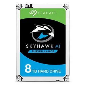 Seagate ST8000VE0004 - SKYHAWK AI 8TB SATA Surveillance Drive - Supports 64 Cameras