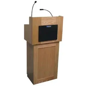Amplivox SS3010-OK - Oxford Two Piece Lectern with Sound System - Oak Finish